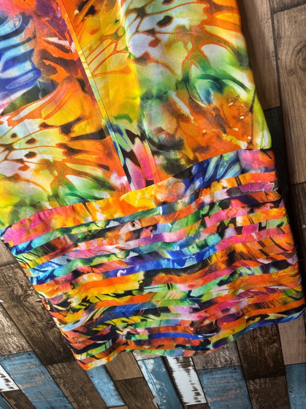 S.L. Fashions Vibrant Multicolor Tie-Dye Sleeveless dress - Picture 13 of 16